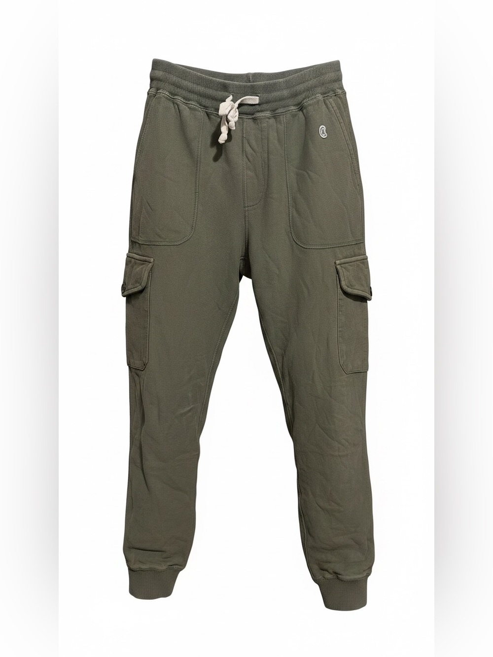 Champion x Todd Snyder Men's Olive Cargo Joggers with Drawstring Waist